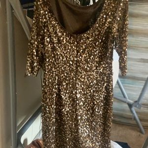 Brown sequin evening dress